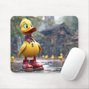 Mousepad Pato Amarelo com botas vermelhas