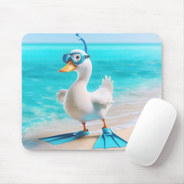 Mousepad Pato Branco Com Pavimentos Na Praia (Com mouse)