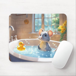 Mousepad Pato de borracha e mouse na banheira