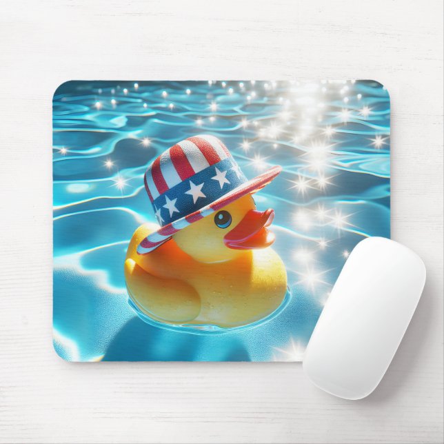 Mousepad Pato De Borracha Patriótico No Pool (Com mouse)