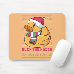 Mousepad Pato Engraçado e Bonito Faz Feliz Pato De Natal O
