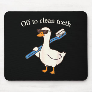 Mousepad Pato engraçado indo limpar os dentes dentista odon