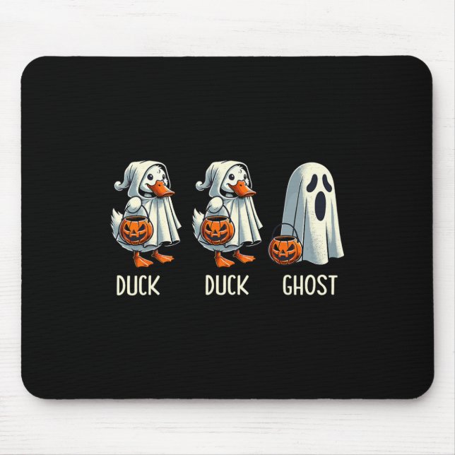 Mousepad Pato Ghost Pun Trunk Ou Tratar Truque Ou Tratar En (Frente)