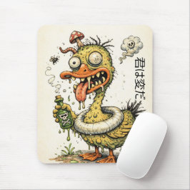 Mousepad Pato monstro de desenho animado engraçado e esquis