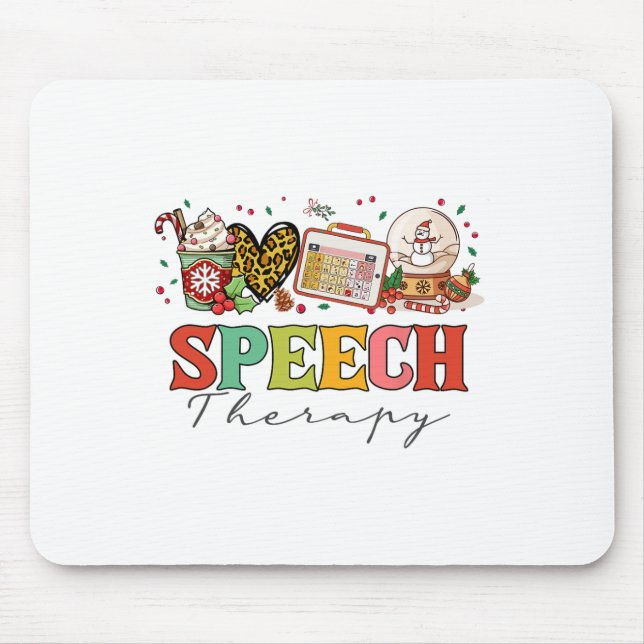 Mousepad Patologista da Terapia da Fala Slp Natal Dia de Aç (Frente)