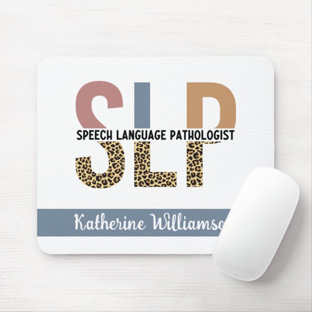 Mousepad Patologista Leopard de Discurso SLP Personalizado (Com mouse)