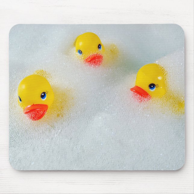 Mousepad patos amarelos em banho de bolha (Frente)