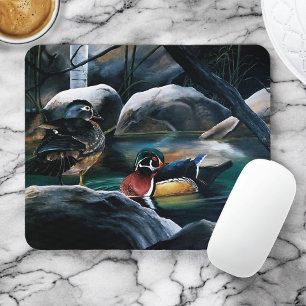 Mousepad Patos Selvagens Casal Lago Natureza Vida Selvagem 