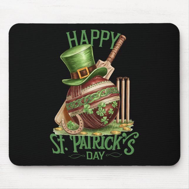 Mousepad Patrick's Day Costume Cricket Hat Four-leaf Clover (Frente)