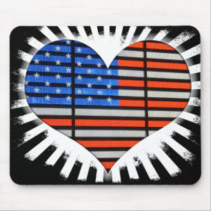 Mousepad Patriot Heart American Flag