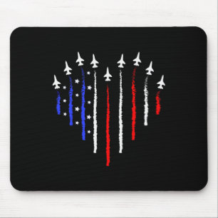 Mousepad Patriot Julho 4º Voo Jets Avião Usa Flag Ki