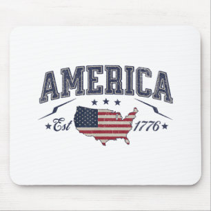 Mousepad Patriotic American Flag USA Est 1776 4th de julho 