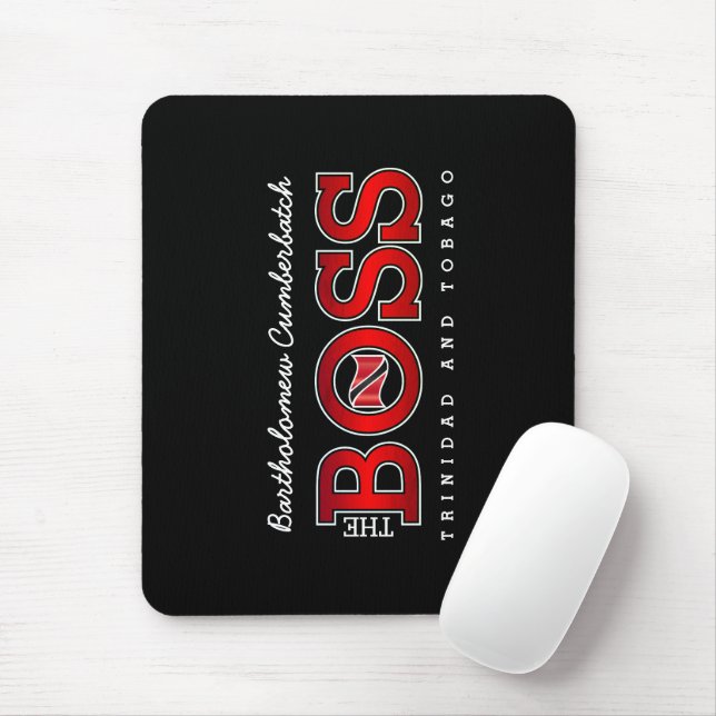 Mousepad Patriotic BOSS Trinidad and Tobago Flag and NAME (Com mouse)