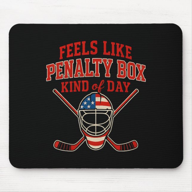 Mousepad Patriotic Ice Hockey 4th Of July Flag Funny Hockey (Frente)