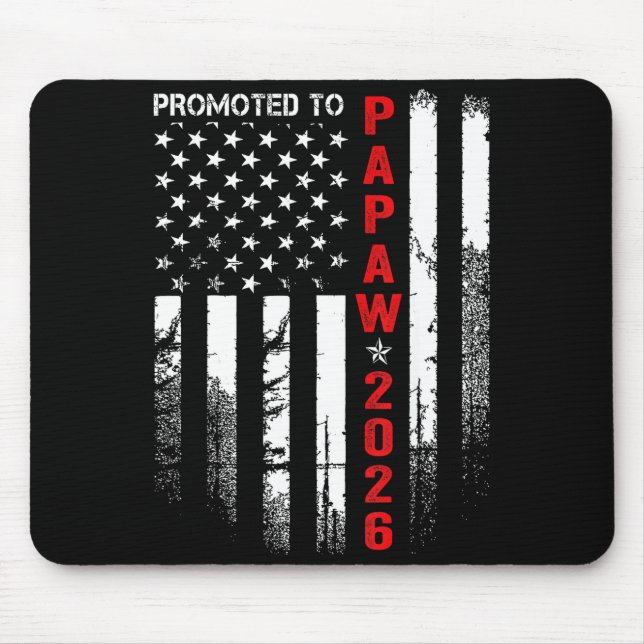 Mousepad Patriotic Mens Promoted To Papaw Est 2026 First Ti (Frente)