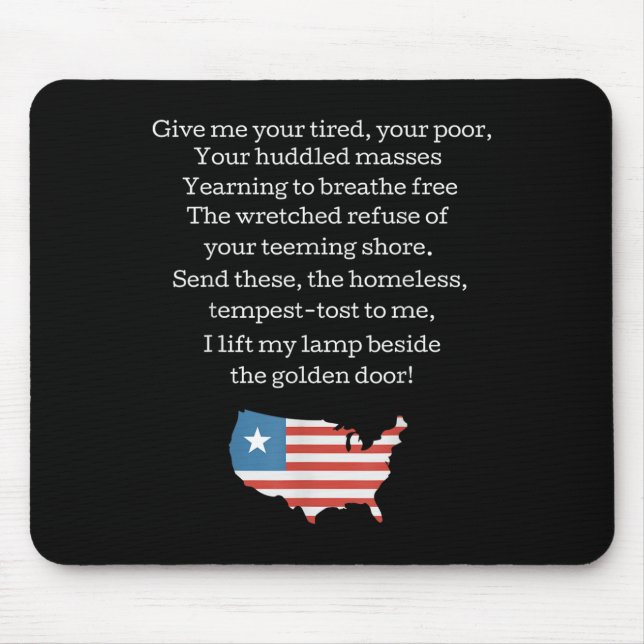 Mousepad Patriotic New Colossus Emma Lazarus Quote Usa Gift (Frente)