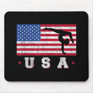 Mousepad Patriotic Sports Gift American Flag Girls Gymn