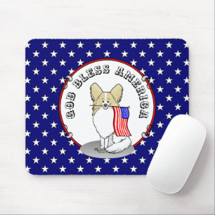 Mousepad Patriótica American Flag USA Papillon (limão)