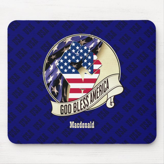 Mousepad Patriótica Personalizada América Deus abençoe (Frente)