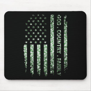 Mousepad Patriótico Americano Bandeira da Família Deus País