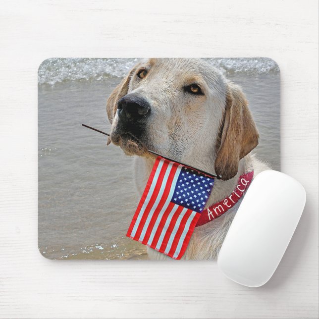 Mousepad Patriótico Labrador Retriever (Com mouse)