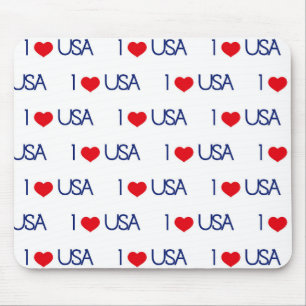MOUSEPAD PATRIÓTICO VERMELHO AZUL EU AMO OS EUA