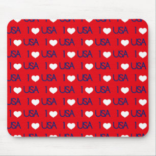 MOUSEPAD PATRIÓTICO VERMELHO AZUL EU AMO OS EUA