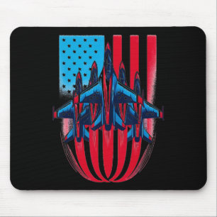 Mousepad Patriótico Vermelho Branco Azul Usa Bandeira Jatos