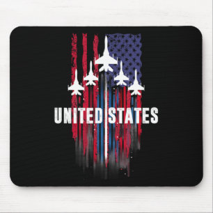 Mousepad Patriótico Vermelho Branco Azul Usa Bandeira Jatos