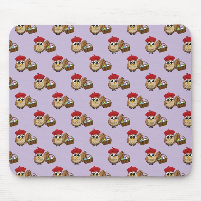 Mousepad Patterno da Caça ao Ovo da Coruja Funny (Frente)