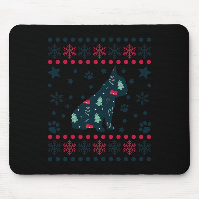 Mousepad Patterno de Cachorro de Natal Proprietário do Bull (Frente)