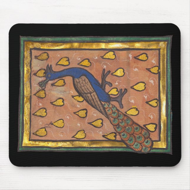 Mousepad Pavão do Bestiário Medieval c. 1270 (Frente)