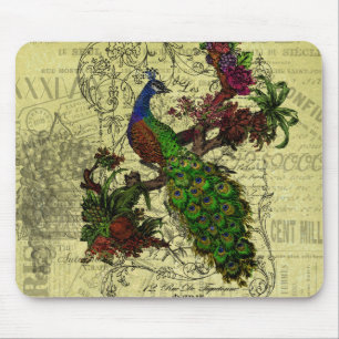 Mousepad Pavão do vintage no roupa e nos presentes do ramo