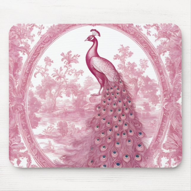 Mousepad Pavão-rosa-vindima (Frente)