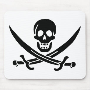 Mousepad Pavilha de Sinalizador Pirata com Espadas Cruzadas