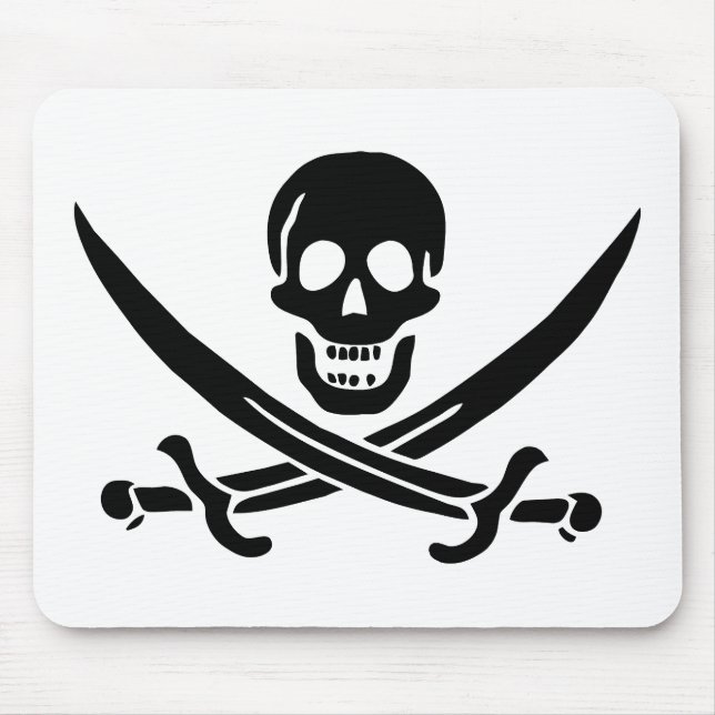 Mousepad Pavilha de Sinalizador Pirata com Espadas Cruzadas (Frente)