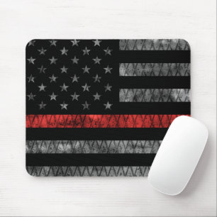 Mousepad Pavilhão fino da linha vermelha do bombeiro