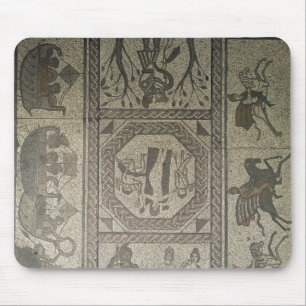 Mousepad Pavimento de mosaico da casa de campo romana no