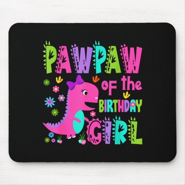 Mousepad Pawpaw do dinossauro saurus rex da menina de anive (Frente)