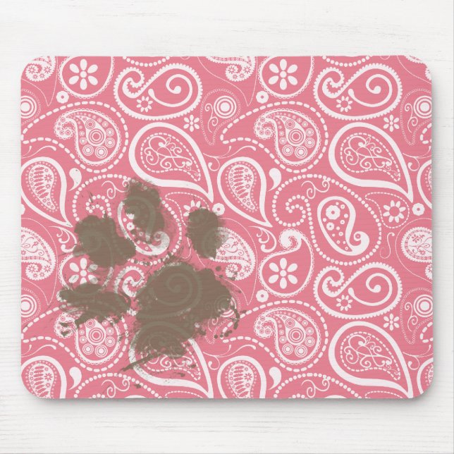 Mousepad Pawprint bonito em uma pia rosa escura (Frente)