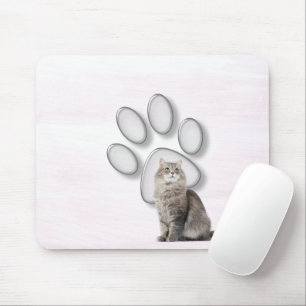 Mousepad Pawprint De Vidro Com Gato
