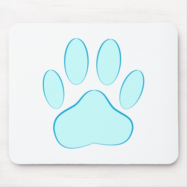 Mousepad Pawprint do Cachorro Azul (Frente)