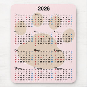 Mousepad Pawprint do Cachorro do Calendário 2025