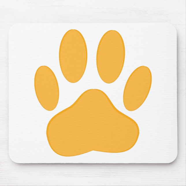 Mousepad Pawprint do Cachorro Laranja (Frente)