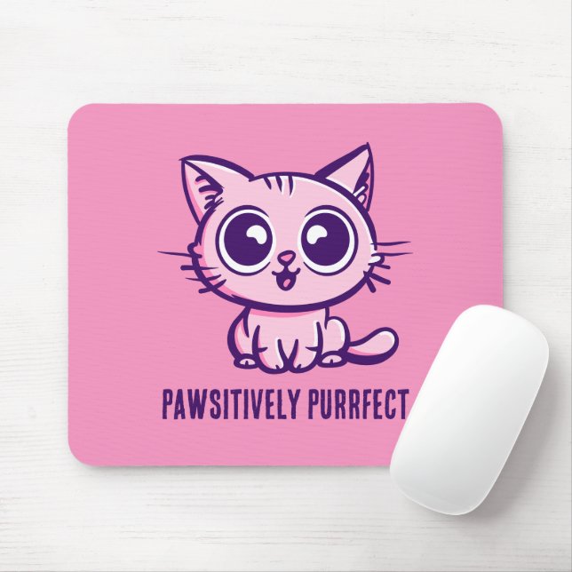 Mousepad Pawsitively Purfect, linda Ganga Kitten (Com mouse)
