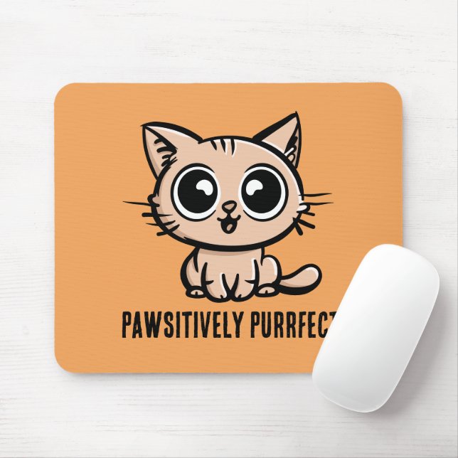 Mousepad Pawsitively Purfect, linda Ganga Kitten (Com mouse)
