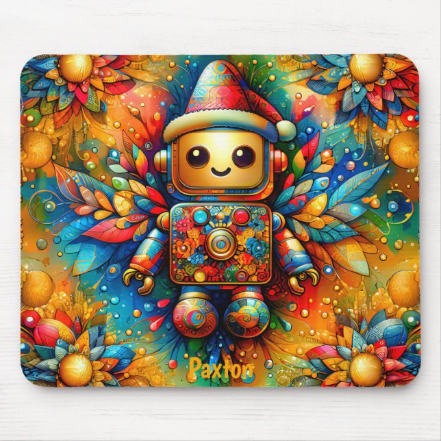 Mousepad PAXTON ~ Zany ROBOT Natal (Frente)