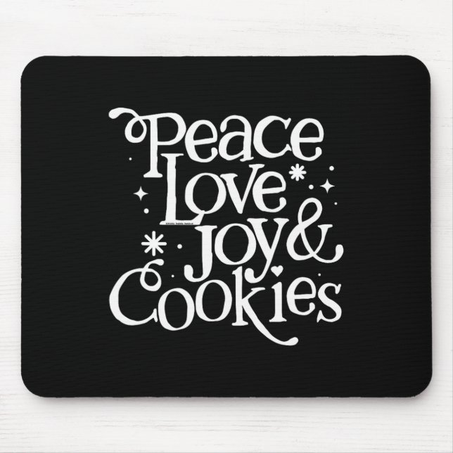 Mousepad Paz Amor Alegria E Biscoitos De Natal  (Frente)