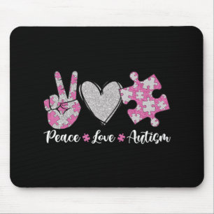 Mousepad Paz Amor Autismo Autismo Consciência Mês Quebra-ca