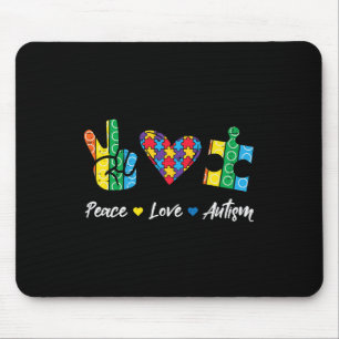 Mousepad Paz Amor Autismo Quebra-cabeça Sensibilização Home